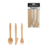 REGENT DISPOSABLE WOODEN CUTLERY 18 PCS SET, (6 SPOONS, 6 KNIVES & 6 FORKS)