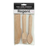 REGENT DISPOSABLE WOODEN CUTLERY 18 PCS SET, (6 SPOONS, 6 KNIVES & 6 FORKS)