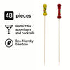 REGENT DISPOSABLE BAMBOO PICKS BEAD & BRAID MIXED COLOURS 48PK, 120MM