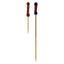 REGENT DISPOSABLE BAMBOO PICKS BEAD & BRAID MIXED COLOURS & 2 SIZES 48PCS, (24X70MM | 24X120MM)
