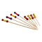 REGENT DISPOSABLE BAMBOO PICKS BEAD & BRAID MIXED COLOURS & 2 SIZES 48PCS, (24X70MM | 24X120MM)