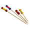 REGENT DISPOSABLE BAMBOO PICKS BEAD & BRAID MIXED COLOURS & 2 SIZES 48PCS, (24X70MM | 24X120MM)