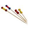 REGENT DISPOSABLE BAMBOO PICKS BEAD & BRAID MIXED COLOURS & 2 SIZES 48PCS, (24X70MM | 24X120MM)