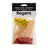 REGENT DISPOSABLE BAMBOO PICKS BEAD & BRAID MIXED COLOURS 48PK, 120MM