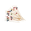 REGENT DISPOSABLE BAMBOO FOOD PICKS WITH MIXED COLOURED STRIPED BEADS 24PK, 120MM