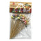 REGENT DISPOSABLE BAMBOO FOOD PICKS WITH MIXED COLOURED STRIPED BEADS 24PCS, (120MM)