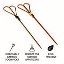 REGENT DISPOSABLE BAMBOO FOOD PICKS HEART SHAPED 50PK, 180MM