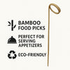 REGENT DISPOSABLE BAMBOO FOOD PICKS RING DESIGN IN BLACK & NATURAL 50PK, 180MM