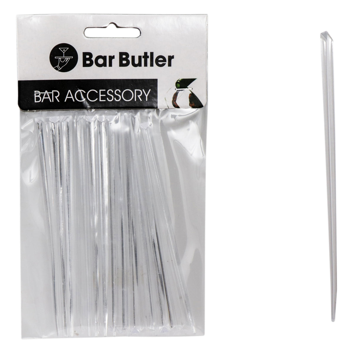 BAR BUTLER PRISM COCKTAIL STIRRERS PLASTIC 24PK, 115MM