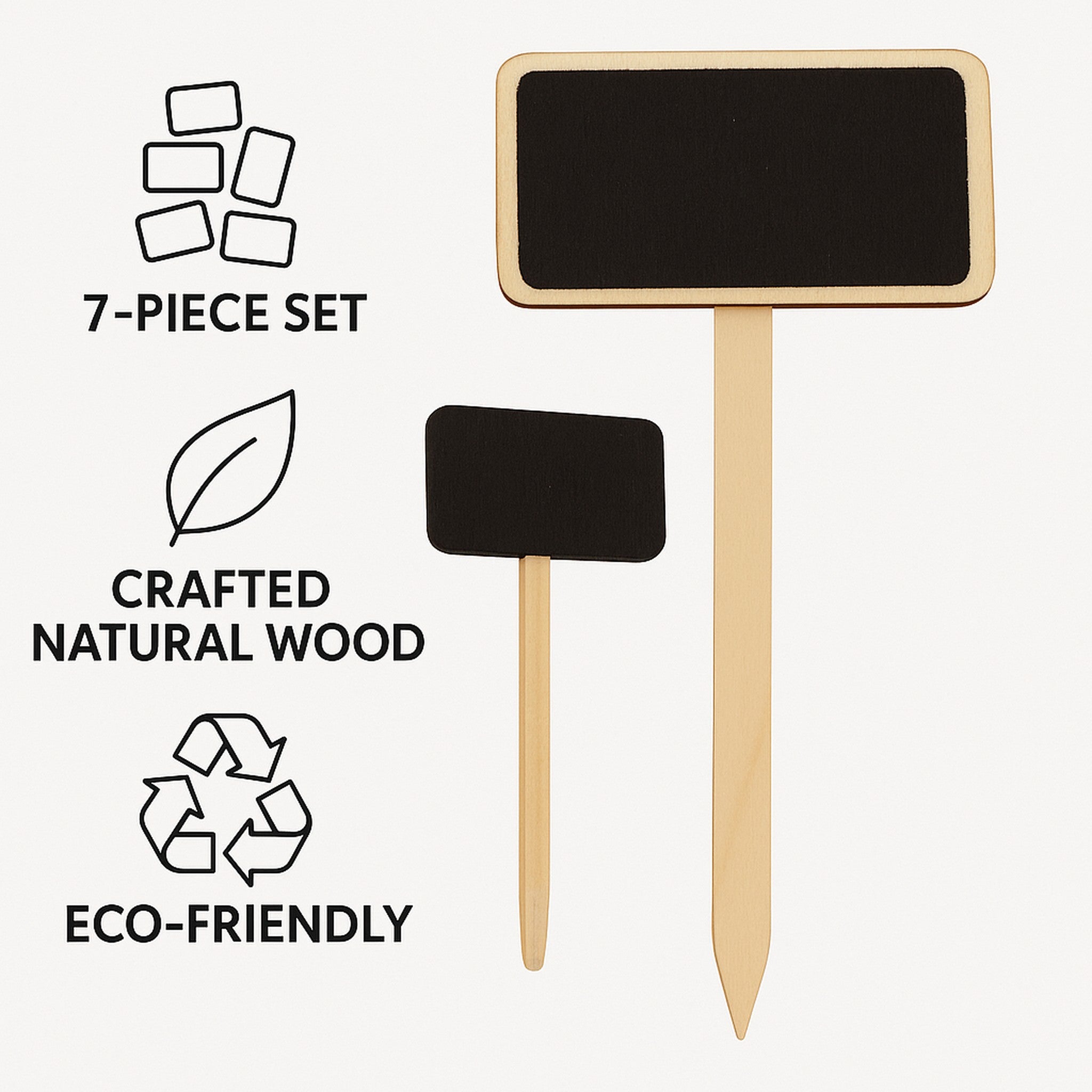 REGENT DISPOSABLE WOODEN BLACKBOARD PICKS ASSORTED, 7 PIECE SET
