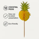 BAR BUTLER FOLD OUT PINEAPPLE COCKTAIL PICKS 12PK, 150MM