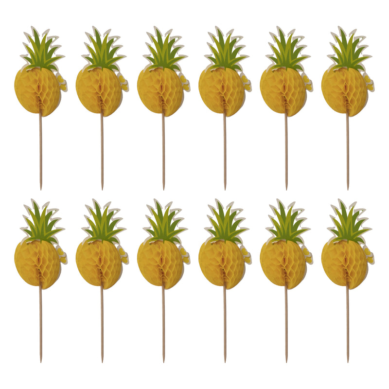BAR BUTLER FOLD OUT PINEAPPLE COCKTAIL PICKS 12PCS, (150MM)