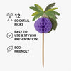 BAR BUTLER FOLD OUT PALM TREE COCKTAIL PICKS 12PK, 135MM