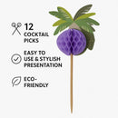 BAR BUTLER FOLD OUT PALM TREE COCKTAIL PICKS 12PK, 135MM