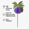BAR BUTLER FOLD OUT PALM TREE COCKTAIL PICKS 12PK, 135MM