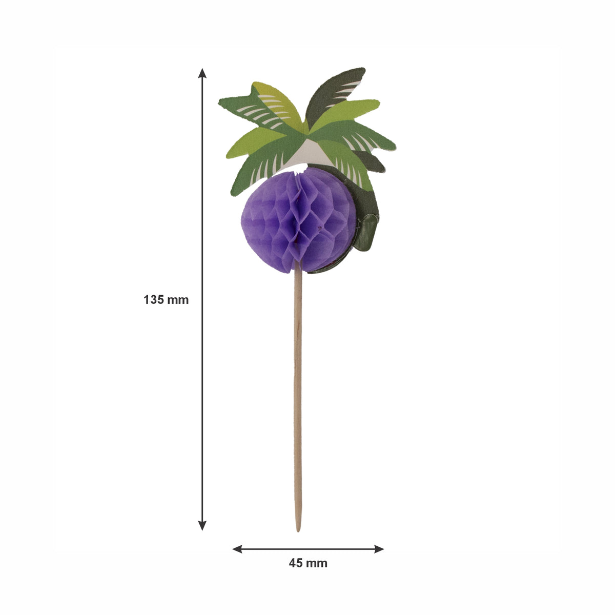 BAR BUTLER FOLD OUT PALM TREE COCKTAIL PICKS 12PK, 135MM