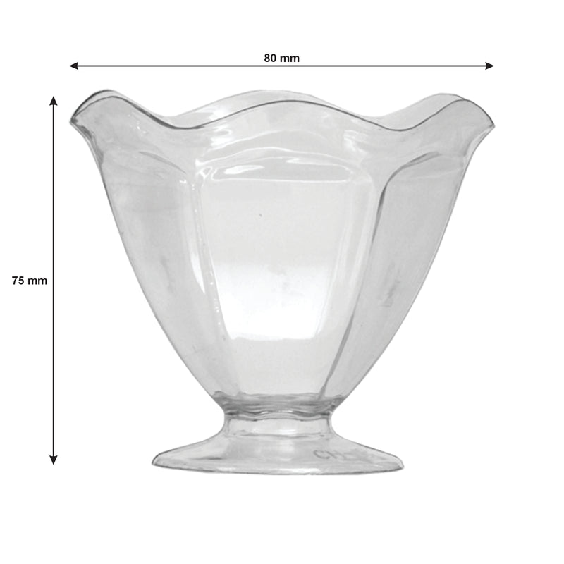 REGENT DISPOSABLE PLASTIC STEMMED CUPS WAVE 5PK, 75X80MM
