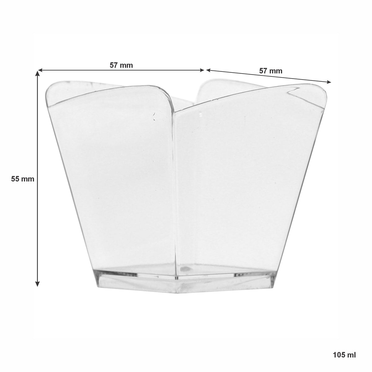 REGENT DISPOSABLE PLASTIC CUPS TAPERED WITH SCALLOPS 10PK, 105ML