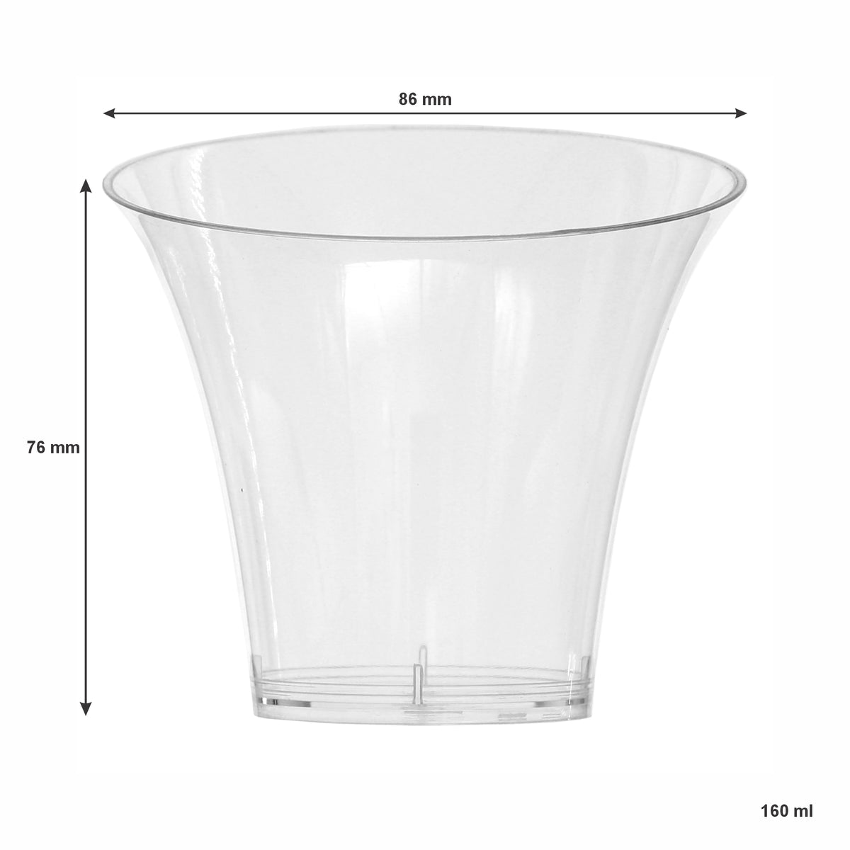 REGENT DISPOSABLE PLASTIC CUPS TRUMPET 10PK, 160ML