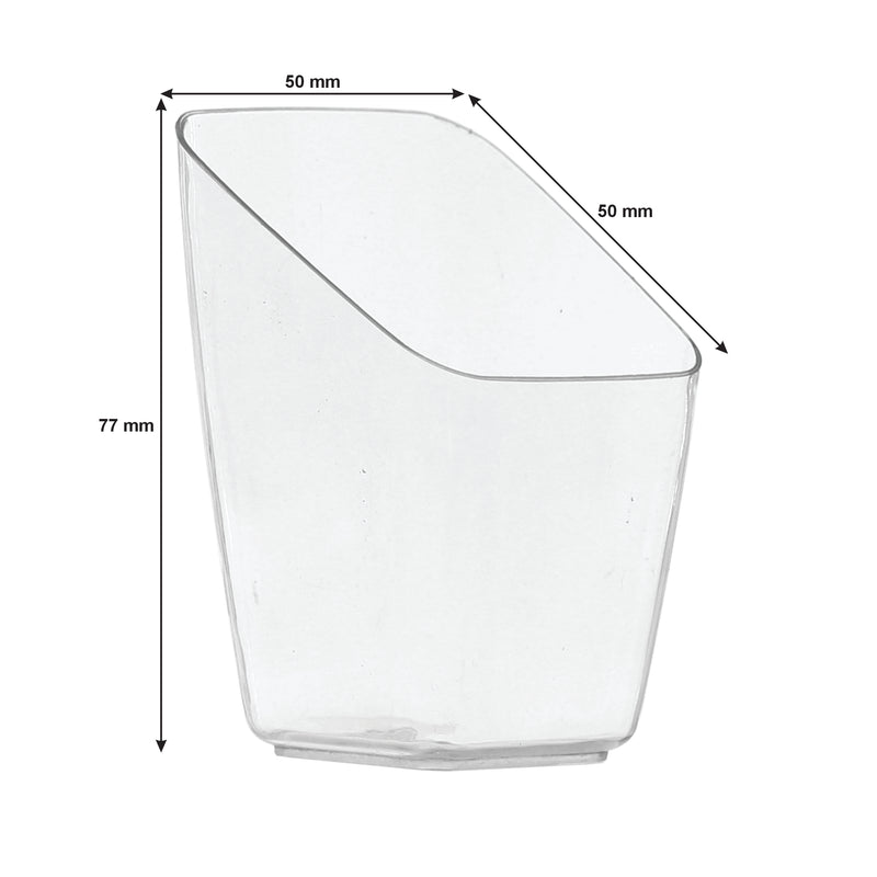 REGENT DISPOSABLE PLASTIC CUPS SQUARE SLANTED 10PCS, (50X50X77MM)
