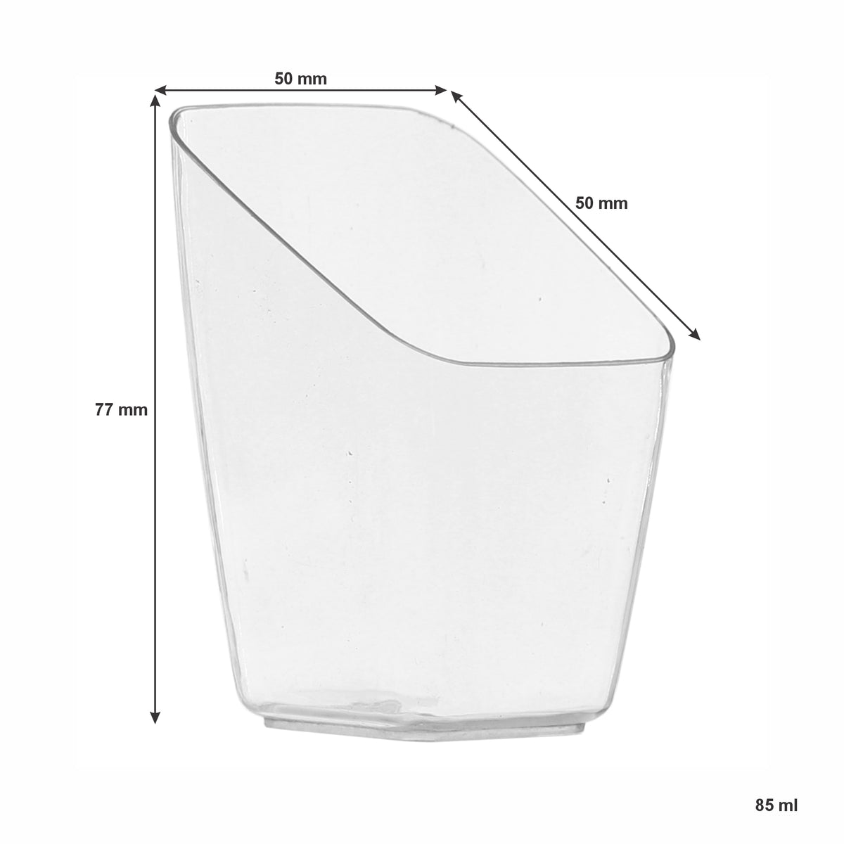 REGENT DISPOSABLE PLASTIC CUPS SQUARE SLANTED 10PK, 85ML