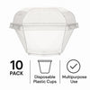 REGENT DISPOSABLE  PLASTIC GEOMETRIC CUPS WITH DOME LIDS 10PK, 120ML