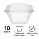 REGENT DISPOSABLE  PLASTIC PLAIN TAPERED CUPS WITH DOME LIDS 10PK, 100ML