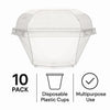 REGENT DISPOSABLE  PLASTIC PLAIN TAPERED CUPS WITH DOME LIDS 10PK, 100ML