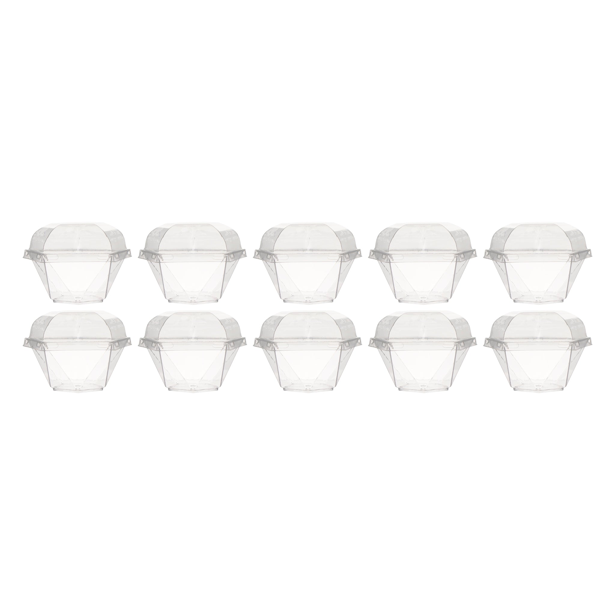 REGENT DISPOSABLE  PLASTIC GEOMETRIC CUPS WITH DOME LIDS 10PK, 120ML