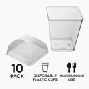 REGENT DISPOSABLE PLASTIC GEOMETRIC CUPS WITH DOME LIDS 10PK, 165ML