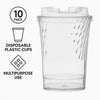 REGENT DISPOSABLE PLASTIC ROUND FLUTED CUPS WITH LIDS 10PK, 145ML