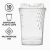 REGENT DISPOSABLE PLASTIC ROUND FLUTED CUPS WITH LIDS 10PK, 145ML