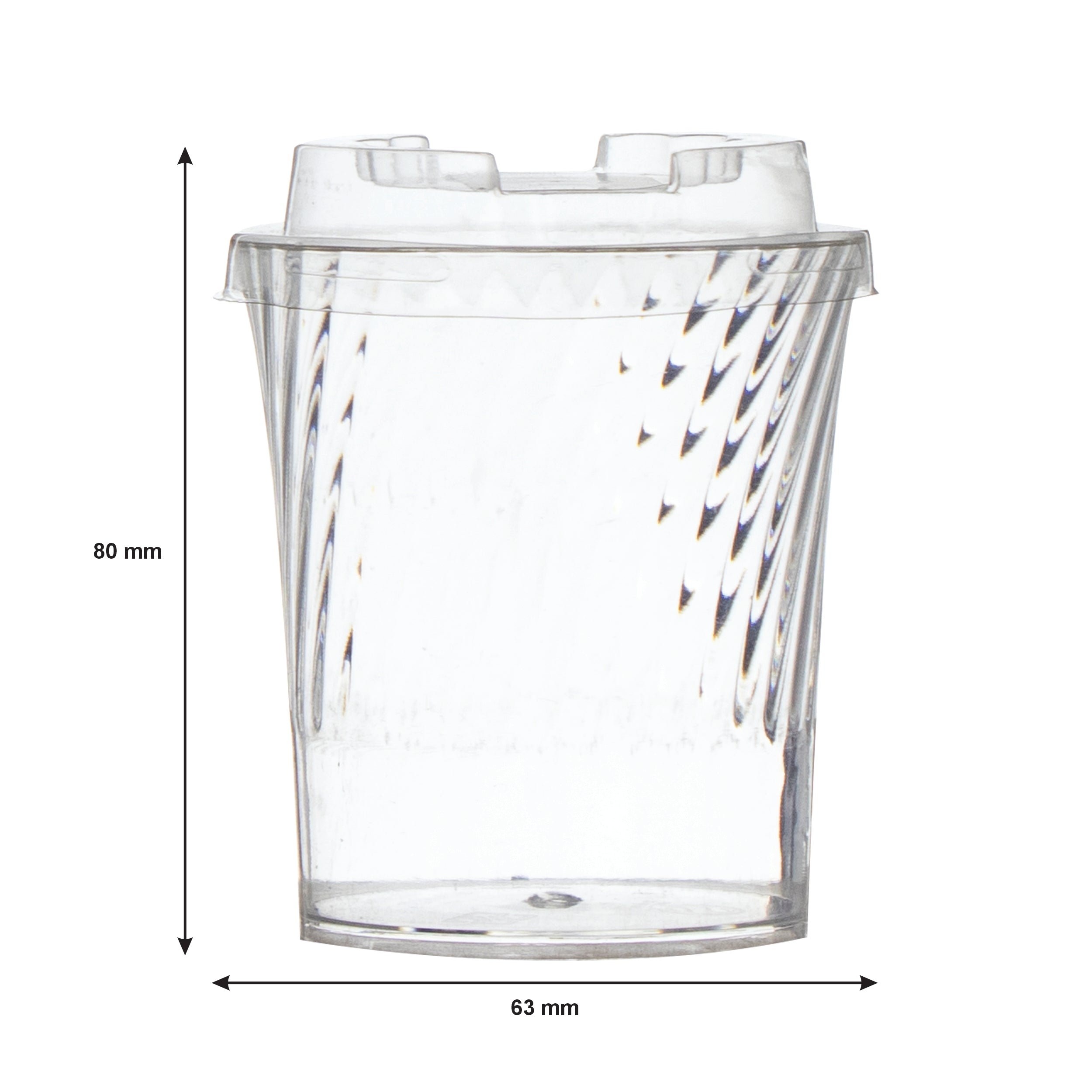 REGENT DISPOSABLE PLASTIC ROUND FLUTED CUPS WITH LIDS 10PK, 145ML