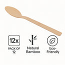 REGENT DISPOSABLE BAMBOO SPOONS 12PK, 170MM