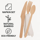 REGENT DISPOSABLE WOODEN KNIFE, FORK, SPOON & NAPKIN (4PCS) 10PK