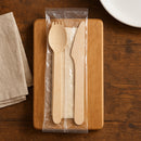 REGENT DISPOSABLE WOODEN KNIFE, FORK, SPOON & NAPKIN (4PCS) 10PK