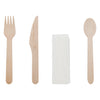 REGENT DISPOSABLE WOODEN KNIFE, FORK, SPOON & NAPKIN (4PCS) 10PK