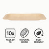 REGENT DISPOSABLE WOODEN RECTANGULAR PLATES 10PK, 190MM