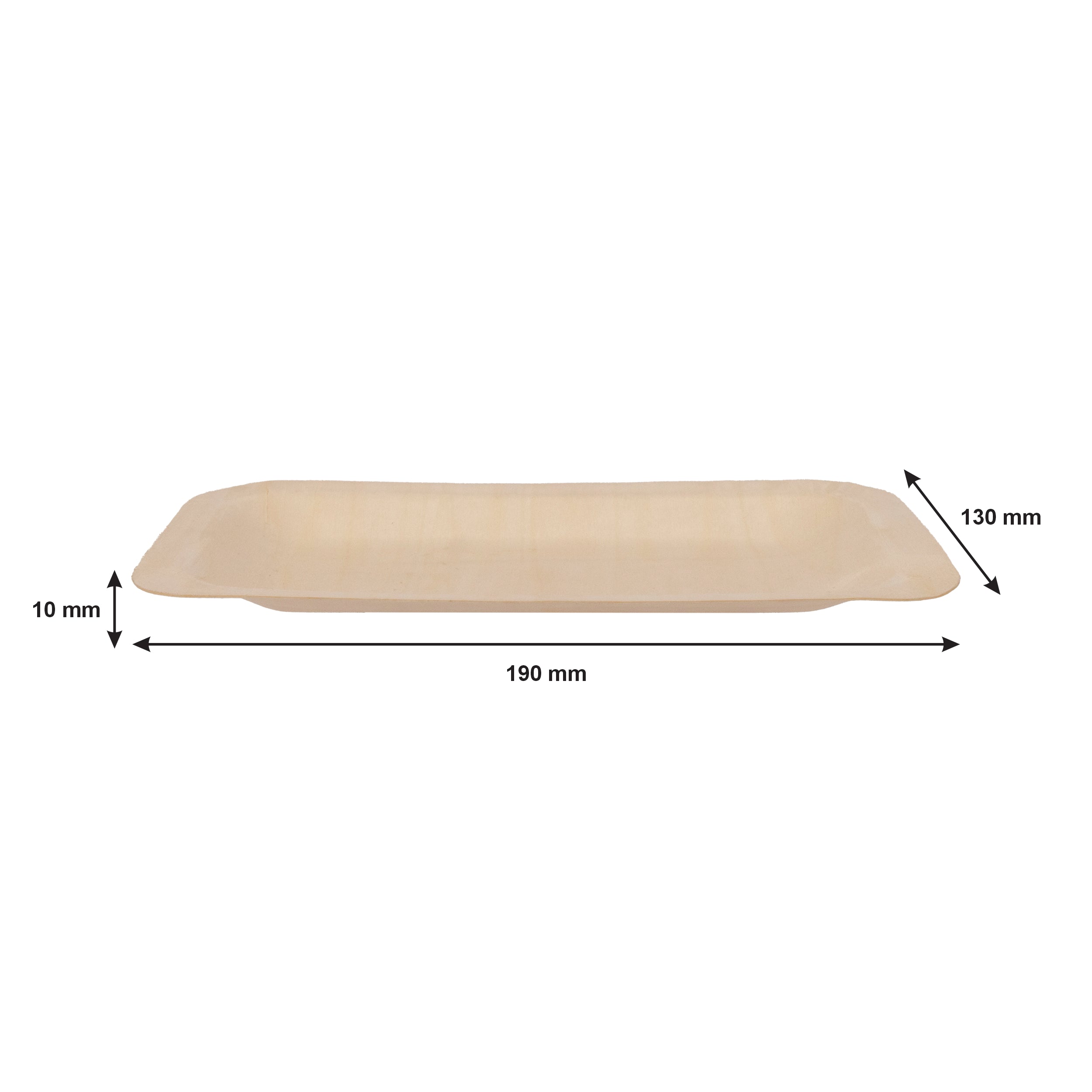 REGENT DISPOSABLE WOODEN RECTANGULAR PLATES 10PK, 190MM