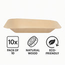 REGENT DISPOSABLE WOODEN SQUARE PLATES 10PK, 150X150MM