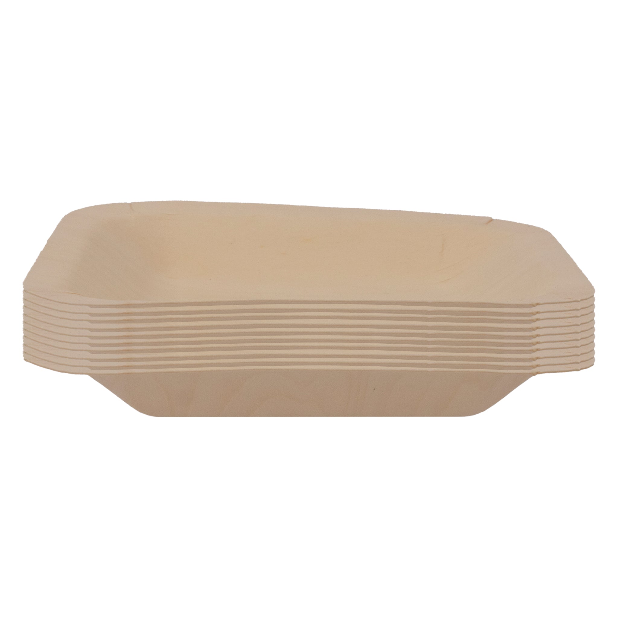 REGENT DISPOSABLE WOODEN SQUARE PLATES 10PK, 150X150MM
