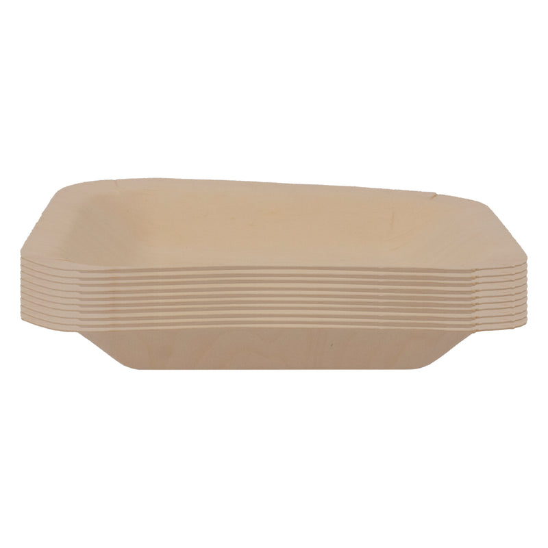 REGENT DISPOSABLE WOODEN SQUARE PLATES 10PCS, (150X150X15MM)