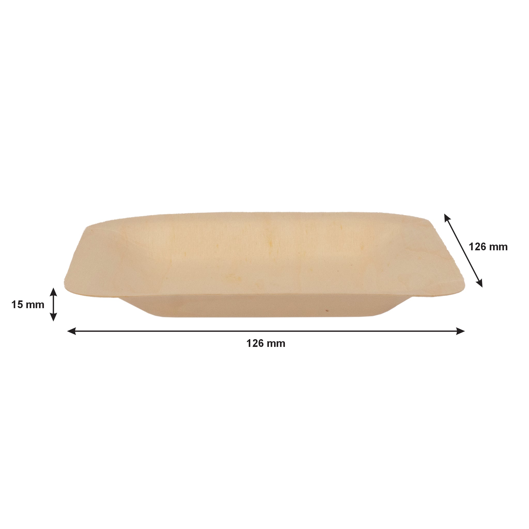 REGENT DISPOSABLE WOODEN SQUARE PLATES 10PK, 126X126MM