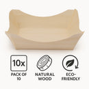 REGENT DISPOSABLE WOODEN SMALL SQUARE BOATS 10PK, 110X95MM