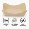 REGENT DISPOSABLE WOODEN SMALL SQUARE BOATS 10PK, 110X95MM