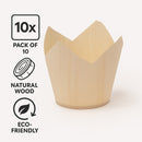 REGENT DISPOSABLE WOODEN ROUND CUPS 10PK, 70X70MM DIA