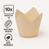 REGENT DISPOSABLE WOODEN ROUND CUPS 10PK, 70X70MM DIA