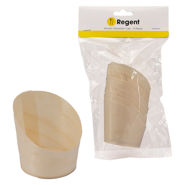 REGENT DISPOSABLE WOODEN CUPS 10PCS, (30/65X70MM DIA)