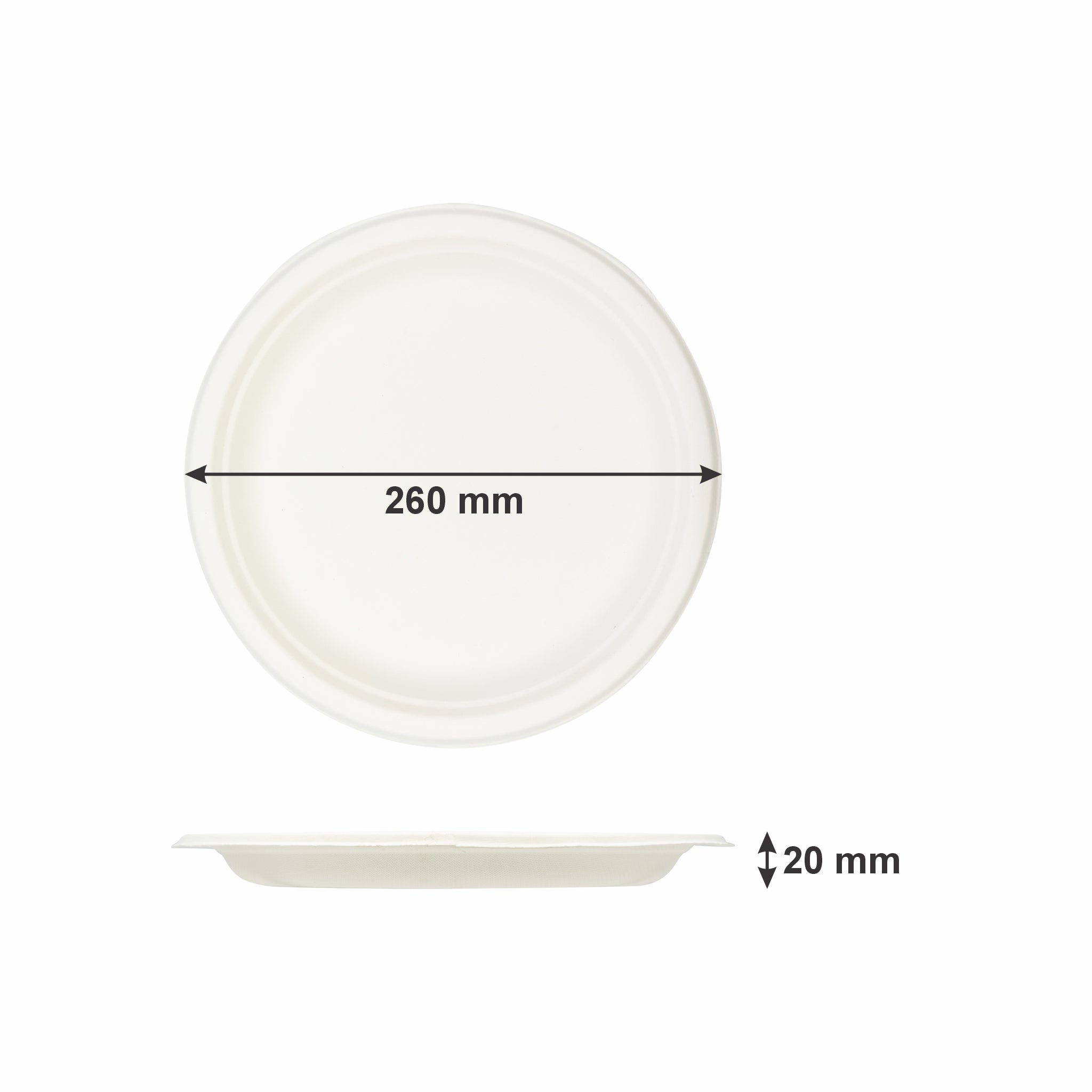 REGENT SUGARCANE FIBRE PLATES 20PK, 260MM