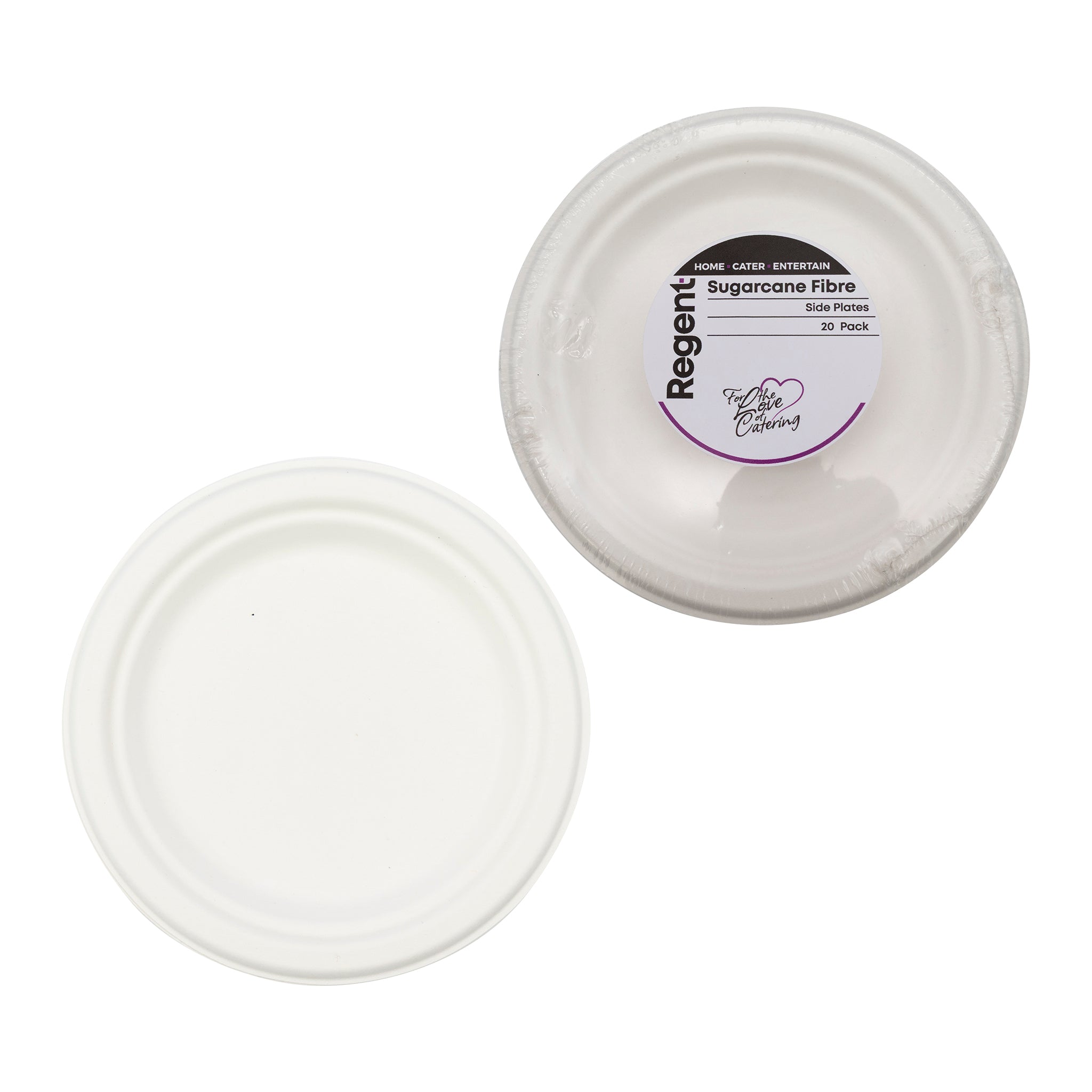 REGENT SUGARCANE FIBRE SIDE PLATES 20PK, 180MM
